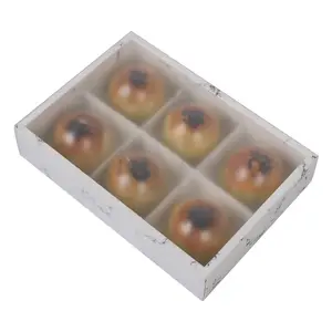定制标志印刷透明幻灯片纸盒大理石设计方形巧克力甜点盒包装带分隔器