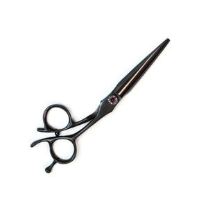 Ciseaux de coupe de cheveux incurvés enduits de couleur noire ciseaux de bord de lame élégant de cheveux ciseaux résistants pour le Salon - Product Image 2