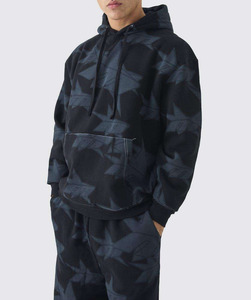 ชุดวอร์ม2ชิ้นมีฮู้ดพิมพ์ลายสำหรับฤดูหนาวเป็นมิตรกับสิ่งแวดล้อมชุด2ชิ้นผ้าคอตตอน100% 460 GSM ขนแกะทรงหลวมโอเวอร์ไซส์สำหรับผู้ชาย - Product Image 2