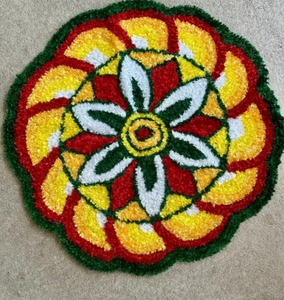 Tapis de porte Rangoli, tapisseries, décoration Pooja, cadeau de pendaison de crémaillère, mariage, fête prénatale, décoration Diwali, fleurs, Ganpati, Navratri - Product Image 2