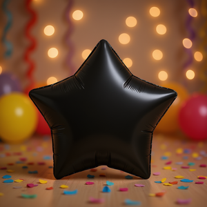 ลูกโป่งฟอยล์รูปดาวสีดำ 19 นิ้ว บรรจุ 12 ชิ้น/ถุง - Product Image 3