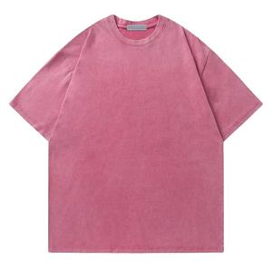 เสื้อยืดผู้ชายคุณภาพสูง ผ้าคอตตอน 100% ทรงโอเวอร์ไซส์ ล้างสีแบบแอซิด  รับผลิตแบบ OEM ODM  ออกแบบเองได้  ไม่มีลาย  สำหรับขาย - Product Image 1