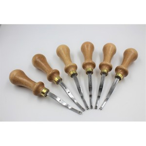Saddler edge beveler Leather Edge Cutter Beveling Skiving <b>Tool</b> Knife Steel Sharper Beechwood Handle Leather <b>Craft</b> Trimming <b>Tool</b> - Product Image 4