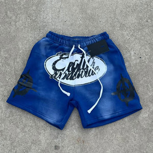 Shorts de sport pour hommes en coton uni de haute qualité, en gros, taille élastique, séchage rapide, fermeture à cordon, personnalisable, loisirs - Product Image 5