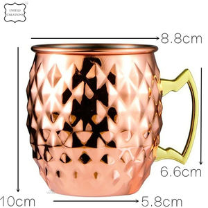 100% Pure Copper Hammered <b>Cup</b> Moscow Mule <b>Set</b> High Standard Wine Mugs Stainless Steel Tumbler for Coffee New Design - Product Image 2
