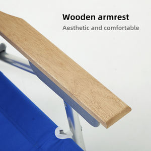 เก้าอี้ชายหาดพับได้ปรับเอนได้ 5 ระดับ HOMFUL พร้อมที่วางแขนไม้และหลังคาบังแดดป้องกันรังสียูวี - Product Image 4