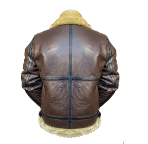 Invierno de piel sintética de cuero de los hombres Casual cremallera piloto cálido al aire libre más tamaño OEM motocicleta calle cuero genuino chaqueta caliente - Product Image 3
