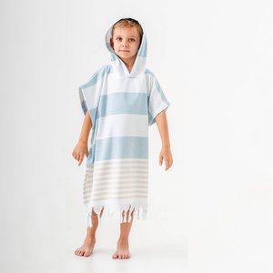 Serviette de bain à capuche pour enfants Marin, rayures contrastées, âges 2-5 ans, 100% coton - Product Image 6