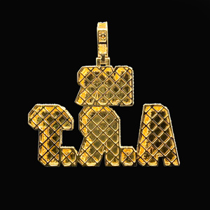 Collier pendentif en acier inoxydable serti de diamants CZ personnalisé Hip Hop - Product Image 2