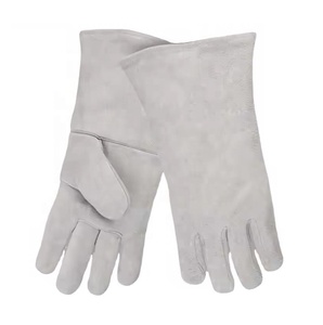 Gants en cuir de vachette fendu Gants de travail pour hommes robustes avec poignets longs Gants de soudage professionnels chauffants - Product Image 2