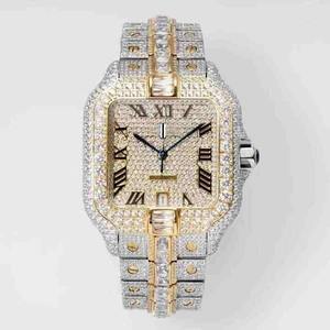 Reloj Deportivo Analógico de Alta Calidad para Hombre, Diseño Hip Hop de Acero Inoxidable, Diamante Cultivado en Laboratorio con Claridad VVS, Ventana de Cristal Inteligente, Único - Product Image 1