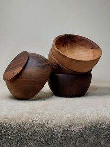 THAT CRAFTED WOODEN BOWLS FOR FRUTS BOWL Set with Enamel Coated <b>Print</b> for Restaurant and Hotel Decorative Bowls <b>Japanese</b> - Product Image 6