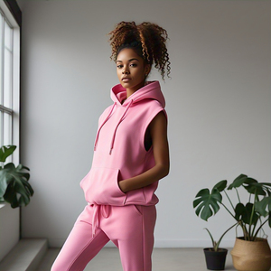 Sudaderas con capucha sin mangas para mujer, ropa deportiva para correr, ejercicio, jersey con capucha, sudadera sin mangas con cordón para mujer - Product Image 5