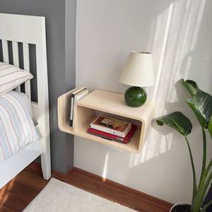 Mesita de Noche Flotante Moderna de Madera con Cajón de Almacenamiento, Hecha a Mano, Ecológica, para Dormitorio, Sala de Estar, Oficina en Casa, Muebles Personalizados - Product Image 1