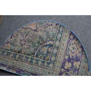 Alfombra de 2.4x1.4 pies, Alfombra Turca Vintage, Alfombra de Lana Azul - Product Image 5