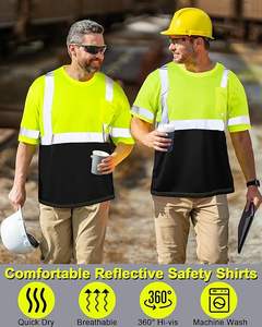 T-shirt de sécurité haute visibilité à manches courtes Logo personnalisé Bande réfléchissante Vêtements de travail Chemises de sécurité Vêtements de sécurité réfléchissants - Product Image 3