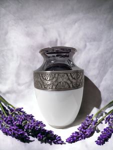 Elegant Black and White Engraved Cremation Urn Exquisite <b>Funeral</b> with Brass Finish Large Aluminium <b>funeral</b> <b>supplies</b> urns - Product Image 4