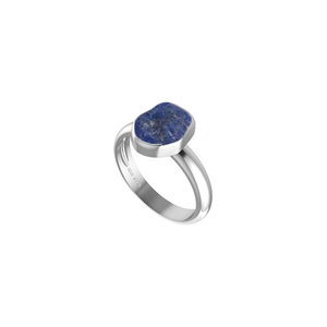 Anillo de Plata de Ley 925 con Acabado de Alta Calidad, Engaste de Bisel Único, Zafiro Azul Natural, Formas Naturales, Estilo Clásico, Anillo de Energía Positiva - Product Image 4