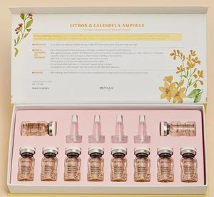 Precio auténtico para paquete de 12 Kit de ampollas de refuerzo de Citrón y caléndula Suero blanqueador para calmar y calmar la piel - Product Image 1