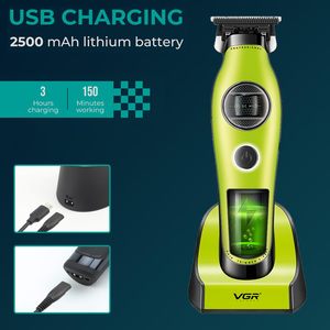 Tondeuse à barbe professionnelle sans fil 7200 tr/min pour hommes, lame en céramique à écartement zéro, tondeuse de barbier, prise US, tondeuse à cheveux à batterie - Product Image 5