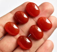 Onyx merah Oval dikalibrasi Cabochon batu permata longgar Cabochon untuk perhiasan cincin liontin kalung 5X3 MM sampai 20X15 MM batu akik merah