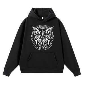 2026 100% Cotton Zipper-<b>Up</b> Oversized Eco-Friendly Winter Men's Silk Screen Printed Hoodie OEM Wholesale Custom Apparel BD - Product Image 4