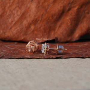 OEM ขายส่ง1.0 CT รอบตัดห้องปฏิบัติการปลูกเพชร Halo STUD ต่างหู CVD ได้รับการรับรองของขวัญครบรอบปีที่ทองสีเหลือง - Product Image 5