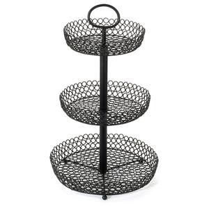 Royal Look Soporte de alambre de hierro Diseño Recubierto de polvo negro Almacenamiento de alimentos terminado Cesta de frutas Decoración de mesa Cesta Hotel Restaurante - Product Image 3