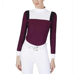 Couches de base équestres élevées pour femmes Chemise de spectacle d'équitation respirante fabriquée en usine Tops Chemises de vêtements équestres confortables - Product Image 2