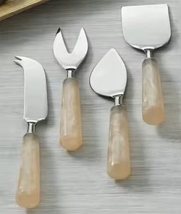Juego de Cuchillos para Queso de Último Diseño, Juego de Cuchillos para Cortar y Servir Pasteles de Acero Inoxidable con Mango de Resina para Decoración de Mesa - Product Image 6