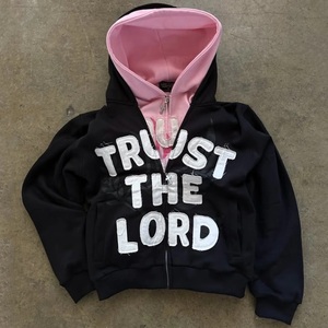 Custom Patch Work Hoodies Streetwear Oversized Pullover Sweatshirts with Embroidery Logo Acid Wash Design Wholesale - Product Image 1