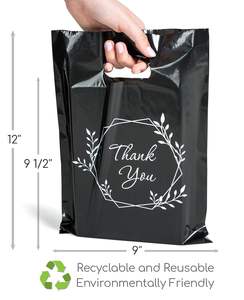 ถุงช้อปปิ้งพลาสติกแบบด้ามจับตายเป็นมิตรกับสิ่งแวดล้อมถุงแฟชั่นทนทานสำหรับใส่เสื้อผ้าออกแบบโลโก้ได้ตามต้องการสำหรับซูเปอร์มาร์เก็ต - Product Image 4