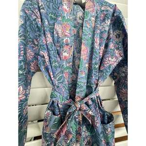 Morning Peace KIMONO Bath Robe Soft Woven <b>Dressing</b> <b>Gown</b> <b>Buttoned</b> Drawstring Closure One Fits All for Spring Families Bridesmaid - Product Image 1