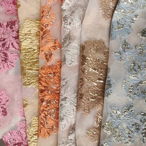 <span class=keywords><strong>Tessuto</strong></span> jacquard precio de fábrica tela de brocado Flor de moda tela de encaje Jacquard africano para fiesta boda - Product Image 3