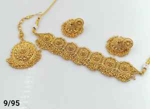 JOYERÍA DE COBRE TRADICIONAL Y DE MODA INDIA CONJUNTO DE JOYERÍA DE BODA NOVIA PARA MUJER CONJUNTO DE PENDIENTES Y COLLAR - Product Image 4