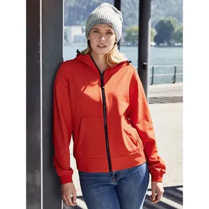 Custom Ladies' Hooded Softshell Raincoat Premium Ladies' Merchandising <b>Jacket</b> - Product Image 1