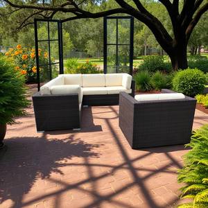 PRSF-KB Vietnam-Made Faux Wicker Poly Rattan Outdoor Sofa Set Hot Model <b>for</b> Outdoor Furniture Use Patio Garden Leisure <b>Seating</b> - Product Image 4