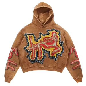 Fabricants de vêtements personnalisé en détresse à capuche surdimensionné Boxy Fit recadrée Street Wear sweats à capuche pour hommes sweat à capuche thermique 2025 - Product Image 1