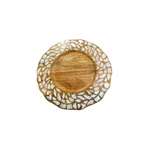 Plato de Madera Moderno Árabe con Incrustaciones de Nácar para Servir Chocolate, Decoración de Mesa para Ocasiones Festivas de Ramadán - Product Image 1