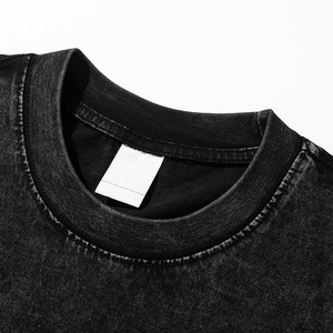 Fashion Style Big Blank Vintage Retro Crew Neck Mens Oversized Acid Wash T-Shirt Customizable Colors Logo Breathable - Product Image 3