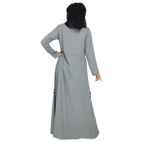 Nuevo Diseño, Alta Calidad, Transpirable, Secado Rápido, Ropa Casual Islámica, Abaya para Mujer, Moda, Color Sólido, Manga Larga, Largo hasta el Tobillo