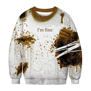 เสื้อสเวตเตอร์แขนยาวลำลองของผู้ชายเสื้อสเวตเชิ้ตผ้าฝ้ายสีพื้นพิมพ์ลายแบบระเหิดสำหรับฤดูหนาว - Product Image 4