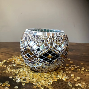 Decorative Iron Metal Silver Coloured Votive T-Light Holder Round <b>Candle</b> Stand Wholesale Supplier From India - Product Image 1