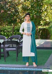 New Heavy Faux Fur Print with Thread and Handwork Formal Party <b>Kurtis</b> for Women - Product Image 6