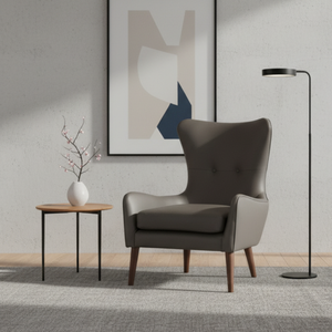 Sillón de Estilo Moderno con Estructura de Madera y Tapicería de Cuero para el Hogar, Apartamento y Muebles de Hotel - Product Image 1