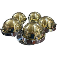 Hotel Restaurant Catering Luxus Golden Round SS201 Revolving Chafing Dish 5 in 1 rotierendes Buffet-Set mit goldenem Bezug