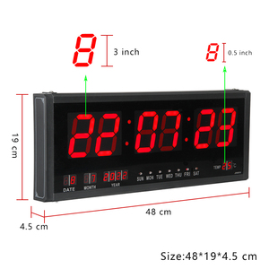 CHEETIE CP044 Đồng Hồ Ngày <span class=keywords><strong>LED</strong></span> Giá Rẻ Đồng Hồ Lịch Treo Tường Kỹ Thuật Số Hiển Thị Với Nhiệt Độ Cho Người Cao Tuổi - Product Image 5