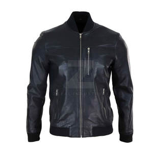 Chaqueta Bomber de Cuero con Cuello Alto de Nuevo Diseño para Hombre, Mangas Largas, Cremallera Completa en la Parte Delantera, Logotipo, Impermeable, Chaqueta de Invierno - Product Image 5