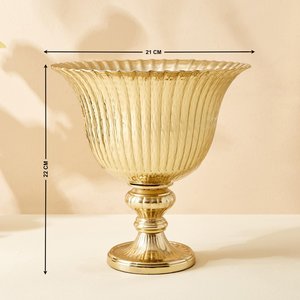 Vase à fleurs de table martelé en métal doré de luxe moderne style de Noël pour la décoration de la maison et du mariage à l'extérieur - Product Image 3