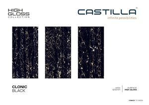 Clonic กระเบื้องพอร์ซเลนสีดำเงางามสูง600x1200มม. ออกแบบกันลื่นสำหรับพื้นภายในแบบยุโรปที่ทันสมัยสำหรับวิลล่าห้องยุโรป - Product Image 2